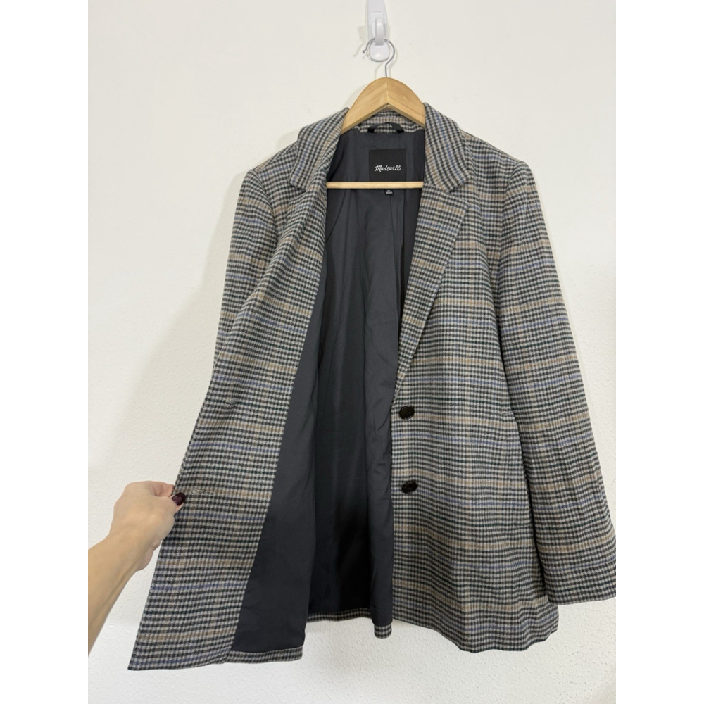 Madewell Dorset Plaid Wool Blend Blazer Size XL Women Oversized Academia Preppy - Picture 9 of 11